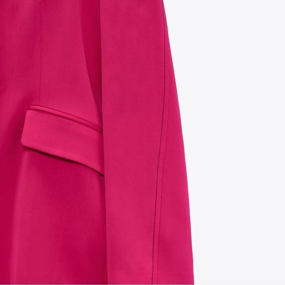 ZARA Pink Blazer with Black Trim - Picture 6 of 8